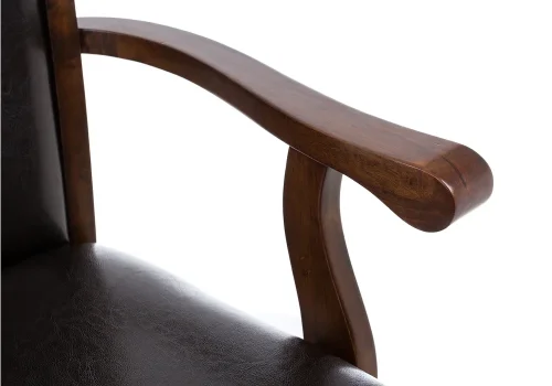 Деревянный стул Luiza dirty oak / dark brown 1996 Woodville, коричневый/искусственная кожа, ножки/дерево/орех, размеры - ****520*520 фото 9