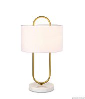 Настольная лампа Palma V10538-1T Moderli белая 1 лампа, основание латунь мрамор металл в стиле современный 