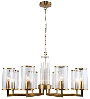 Люстра подвесная Vase 1046/05/08P Stilfort прозрачная на 8 ламп, основание золотое в стиле классический 