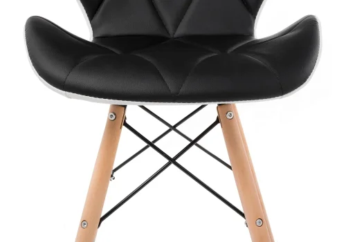 Деревянный стул PC-027 black / white 11795 Woodville, чёрный/искусственная кожа, ножки/массив бука дерево/натуральный, размеры - ****450*530 фото 4