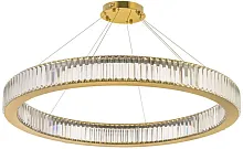 Люстра подвесная хрустальная LED Anzio L 1.5.100.100 G Arti Lampadari прозрачная на 1 лампа, основание золотое в стиле современный кольца
