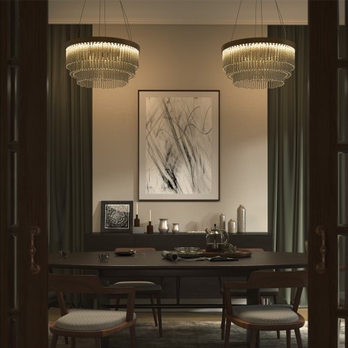 Светильник подвесной LED Trove MOD486PL-L38BSK Maytoni прозрачный на 1 лампу, основание латунь в стиле современный фото 7