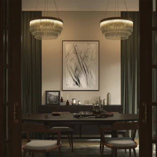 Светильник подвесной LED Trove MOD486PL-L38BSK Maytoni прозрачный на 1 лампу, основание латунь в стиле современный фото 7