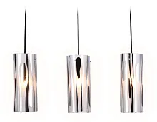 Светильник подвесной TR3590 Ambrella light серый чёрный 3 лампы, основание хром в стиле современный хай-тек трубочки