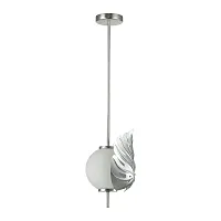 Светильник подвесной Jungle 4865/1 Odeon Light серебряный 1 лампа, основание серебряное в стиле флористика модерн арт-деко 