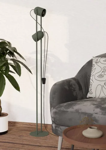 Торшер Tilston 44137 Eglo для чтения зелёный на 2 лампы, основание зелёное в стиле современный лофт фото 2