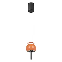 Светильник подвесной LED Roller 8409 Mantra оранжевый 1 лампа, основание чёрное в стиле хай-тек модерн 