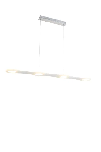 Люстра подвесная MODENA 169.4 LED Lucia Tucci белая на 4 лампы, основание хром в стиле современный 