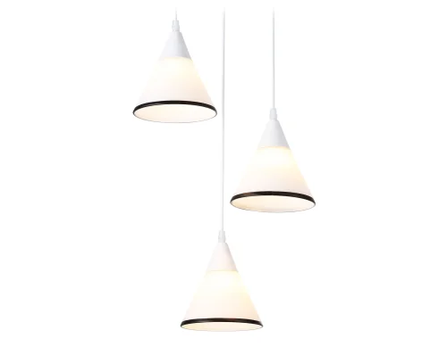 Светильник подвесной TR3167 Ambrella light белый на 3 лампы, основание белое в стиле классический каскад