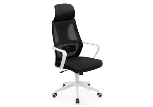 Компьютерное кресло Golem black / white 15333 Woodville, чёрный/сетка ткань, ножки/металл/белый, размеры - *550***680*630 фото 6