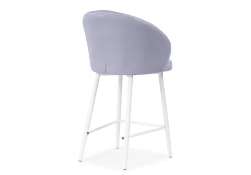 Полубарный стул Бэнбу velutto 49 / белый 499986 Woodville, серый/велюр, ножки/металл/белый, размеры - ****550*560 фото 4