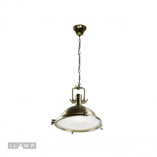 Светильник подвесной Lamp Loft199-B iLamp белый бронзовый на 1 лампу, основание бронзовое в стиле лофт 