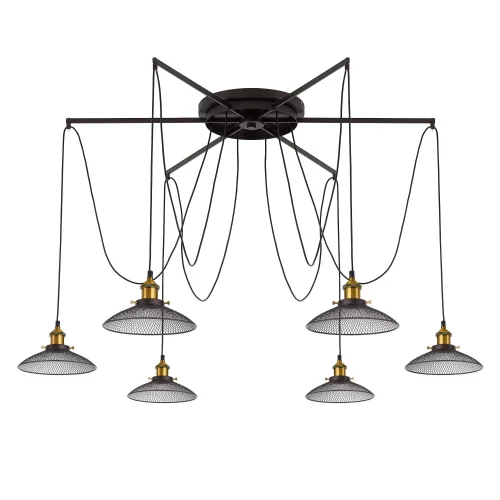 Светильник подвесной лофт Эдисон Spider CL451261 Citilux без плафона 6 ламп, основание латунь в стиле лофт spider паук фото 2