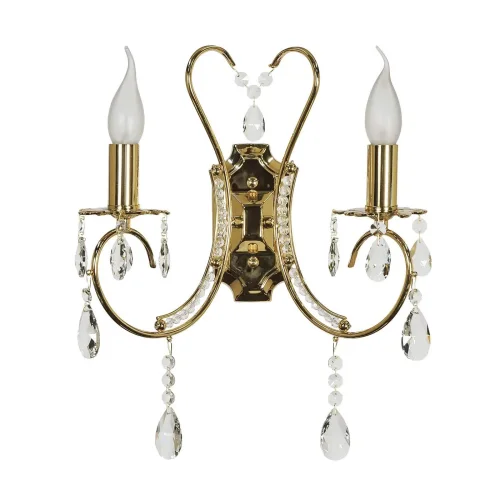 Бра хрустальный Romano E 2.1.2.601 G Arti Lampadari без плафона на 2 лампы, основание золотое в стиле классический 