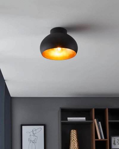 Светильник потолочный Mogano 2 900554 Eglo чёрный 1 лампа, основание чёрное в стиле современный лофт  фото 3
