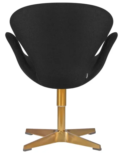Кресло дизайнерское  69A-LMO SWAN, цвет сиденья черный (AF9), золотое основание Dobrin, чёрный/ткань, ножки/металл/золотой, размеры - ****710*600 фото 4