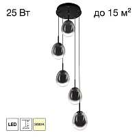 Светильник подвесной LED Signature CL247023 Citilux чёрный дымчатый на 1 лампу, основание чёрное в стиле современный каскад