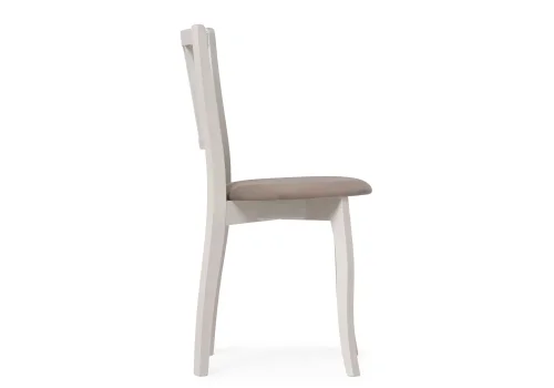 Деревянный стул Айра бежевый / молочный 528930 Woodville, бежевый/велюр, ножки/массив березы дерево/молочный, размеры - ****410*500 фото 3
