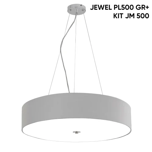 Люстра Потолочная JEWEL PL500 GR Crystal Lux белая серая на 6 ламп, основание хром в стиле современный фото 2