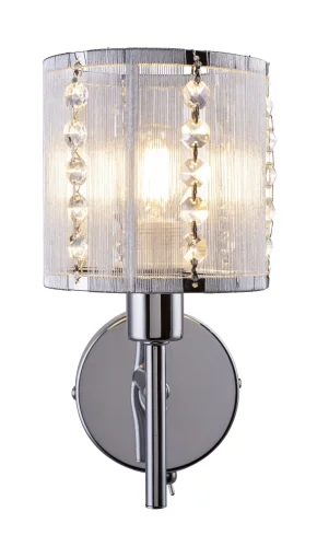 Бра с выключателем Walla 15091W Globo серебряный на 1 лампа, основание хром в стиле классический  фото 3