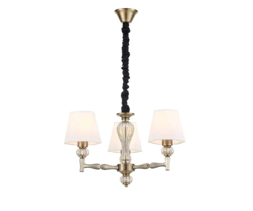 Люстра подвесная 672/3S Brass Escada белая на 3 лампы, основание бронзовое в стиле современный  фото 4