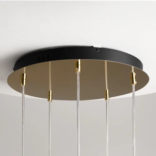 Светильник подвесной LED Drop MOD273PL-L80G3K Maytoni серый янтарный на 5 ламп, основание золотое в стиле современный каскад фото 9