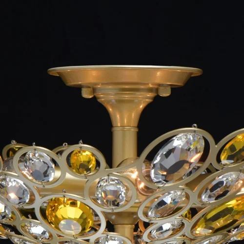 Люстра потолочная Лаура 345012806 MW-Light прозрачная жёлтая на 6 ламп, основание золотое в стиле классический  фото 10