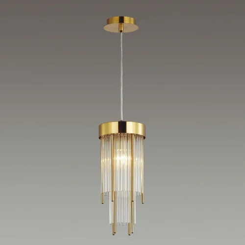 Светильник подвесной York 4788/1 Odeon Light прозрачный 1 лампа, основание золотое в стиле классический 