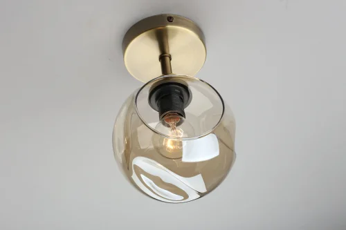 Бра Ostellato OML-93301-01 Omnilux прозрачный на 1 лампа, основание матовое золото в стиле лофт  фото 3