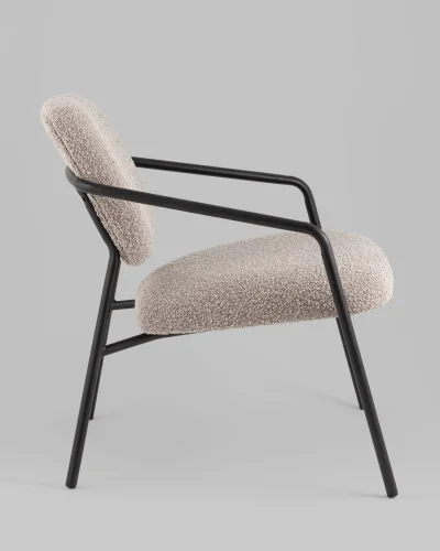 Кресло лаунж Rooney, серый УТ000039353 Stool Group, серый/букле, ножки//чёрный, размеры - ****700*710мм фото 6