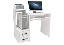 Компьютерный стол Джаз-24 левый белый 377216 Woodville столешница белая из лдсп