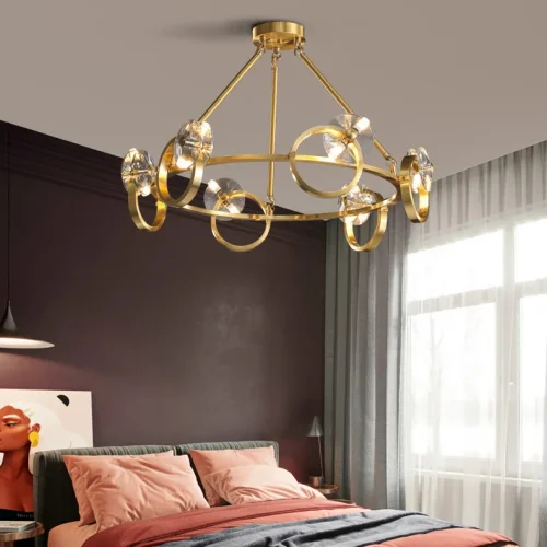 Люстра подвесная ADONICA CH D85 195462-23 ImperiumLoft прозрачная на 16 ламп, основание латунь в стиле современный фото 3