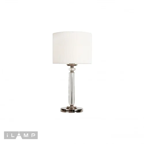 Настольная лампа Alexa T2404-1 Nickel iLamp белая 1 лампа, основание никель металл в стиле современный американский  фото 2