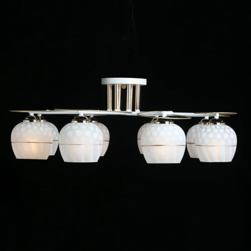 Люстра потолочная Грация 677012908 DeMarkt белая на 8 ламп, основание белое в стиле современный фото 3