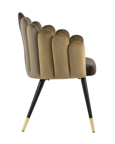 Кресло Камелия, шоколад УТ000004425 Stool Group, коричневый/велюр, ножки/металл/чёрный, размеры - ****635*570 фото 2