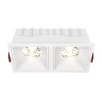 Светильник точечный Alfa LED DL043-02-15W3K-D-SQ-W Maytoni белый на 2 лампы, основание белое в стиле современный 