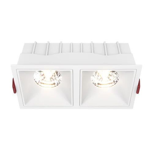Светильник точечный Alfa LED DL043-02-15W3K-D-SQ-W Maytoni белый на 2 лампы, основание белое в стиле современный 