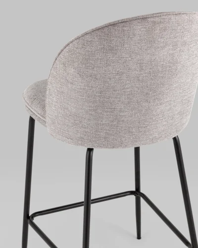 Стул полубарный Echo, светло-серый УТ000038596 Stool Group, серый/шенилл, ножки/металл/чёрный, размеры - ***** фото 6
