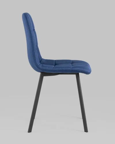 Стул Chilly, рогожка, темно-синий, сиденье УТ000039634 Stool Group, синий/рогожка, ножки/металл/чёрный, размеры - ***** фото 3