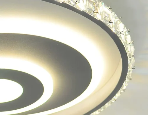 Люстра потолочная LED с пультом FA244 Ambrella light белая на 1 лампа, основание белое в стиле хай-тек с пультом фото 6