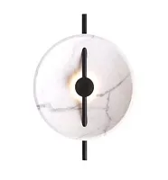 Бра LED 0751WL-1BK Milosh Tendence белый на 1 лампу, основание чёрное в стиле арт-деко современный 