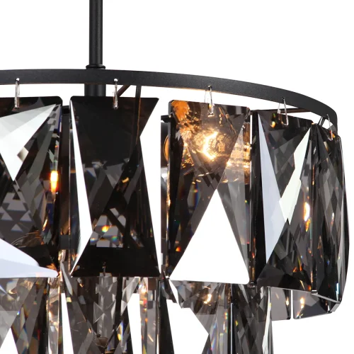 Люстра подвесная V5276-1/6+1 Vitaluce серая чёрная на 7 ламп, основание чёрное в стиле современный классический фото 2