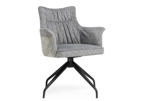 Стул на металлокаркасе Kaser 360 крутящийся grey / black 15841 Woodville, серый/шенилл кашемир, ножки/металл/чёрный, размеры - ****660*580мм