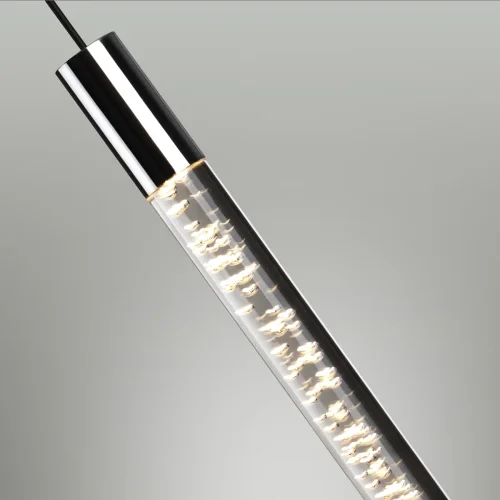 Светильник подвесной LED Sparky 4370/5L Odeon Light прозрачный 1 лампа, основание хром в стиле хай-тек трубочки фото 5