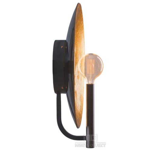 Бра лофт Orbis 091-121 Sun-Lumen золотой на 1 лампа, основание чёрное в стиле лофт  фото 3