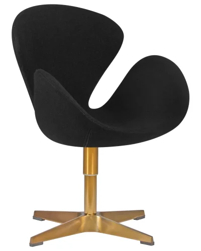 Кресло дизайнерское  69A-LMO SWAN, цвет сиденья черный (AF9), золотое основание Dobrin, чёрный/ткань, ножки/металл/золотой, размеры - ****710*600
