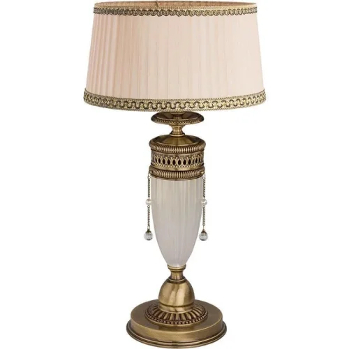 Настольная лампа Bibione Abazur BIB-LG-1(P/A) Kutek белая 1 лампа, основание бронзовое металл в стиле классический 
