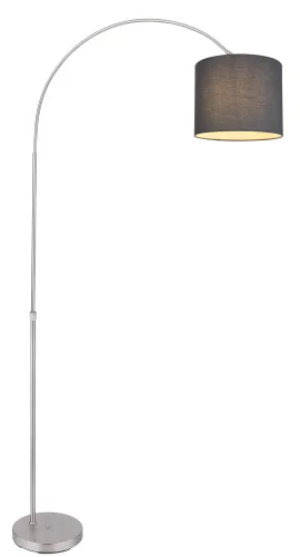 Торшер Sanna 15585S Globo изогнутый антрацит 1 лампа, основание матовое никель в стиле современный
