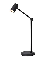 Настольная лампа офисная LED Tipik 36622/03/30 Lucide чёрная на 1 лампу, основание чёрное металл в стиле современный 