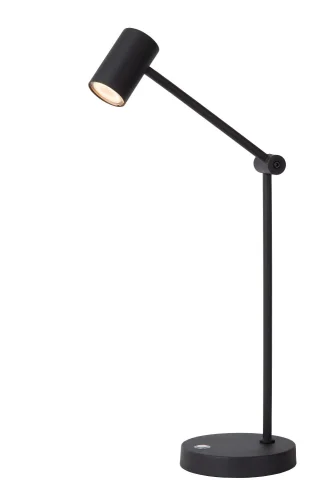 Настольная лампа офисная LED Tipik 36622/03/30 Lucide чёрная 1 лампа, основание чёрное металл в стиле современный 